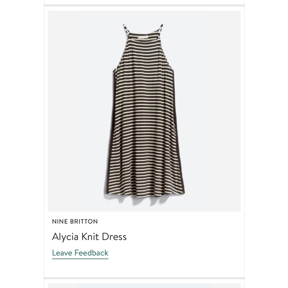 Nine Britton Black and White Striped Midi Dress